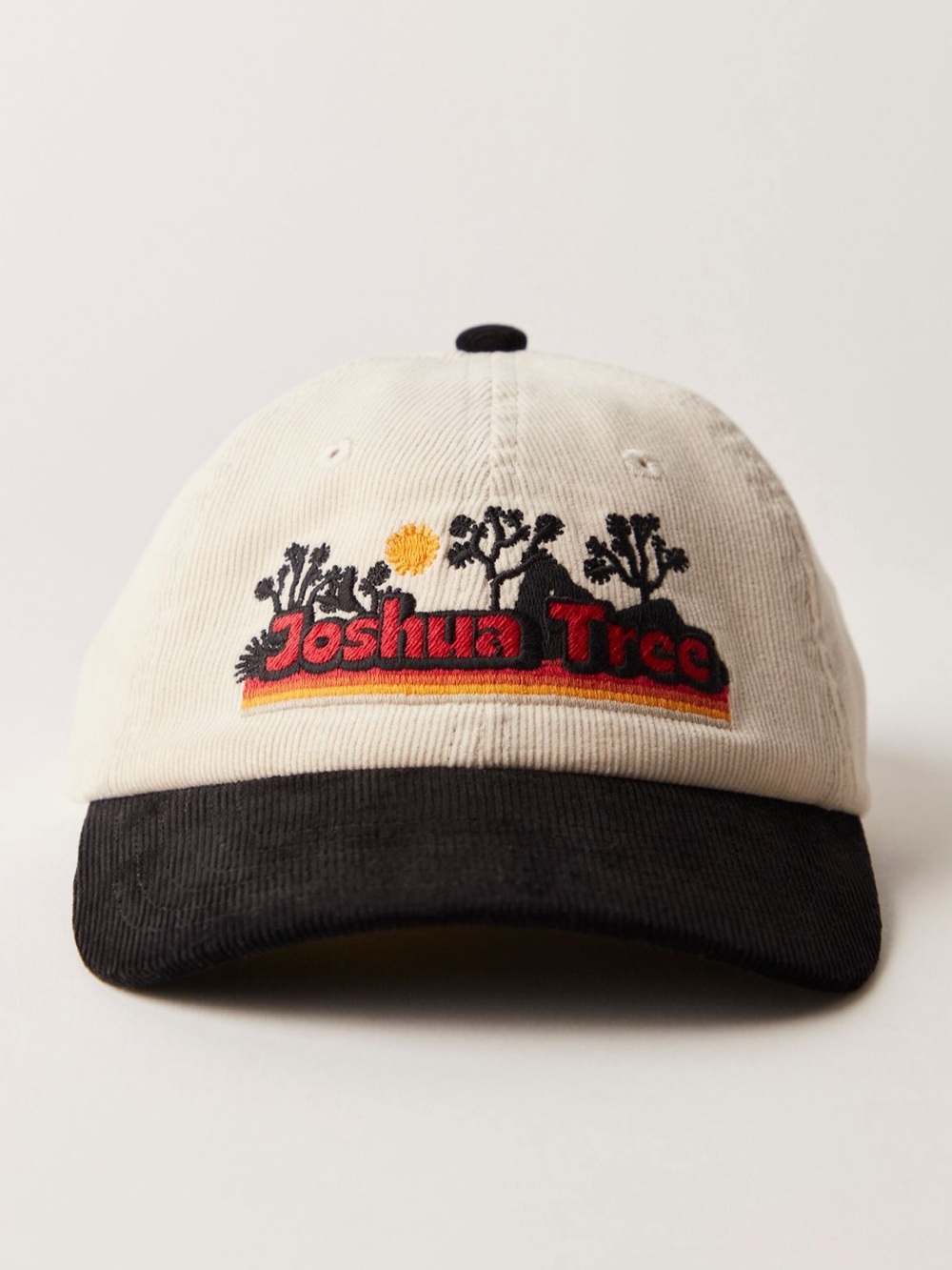 Joshua Tree Embroidered Corduroy Cap - Cream & Black parks project